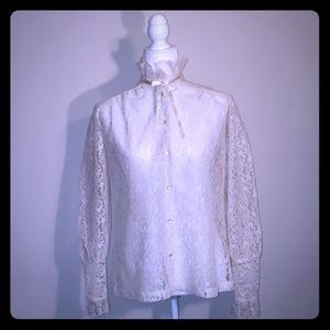 Teddi of California, Vintage Lace Blouse,  Size 14